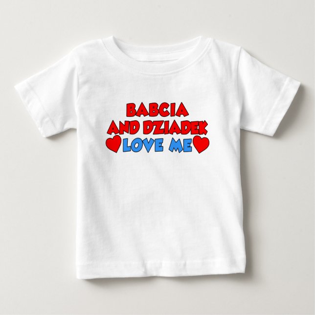 Babcia und Dziadek Liebe ich Baby T-shirt (Vorderseite)