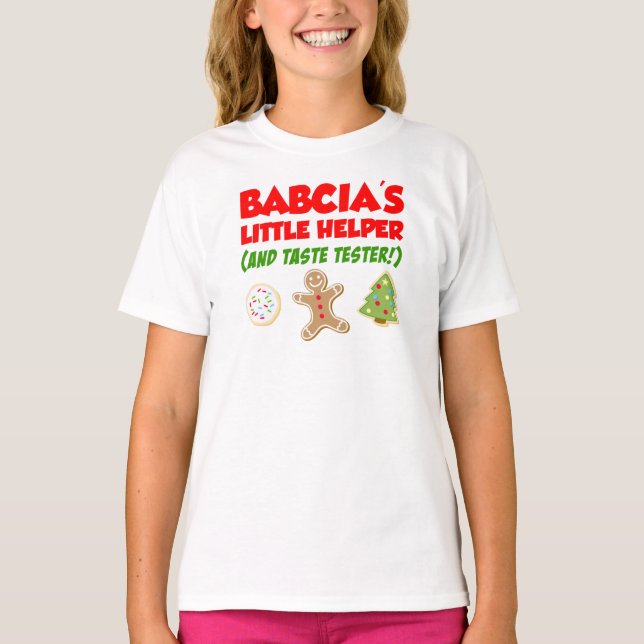 Babcia's kleine Helferweihnachtskekse T-Shirt (Vorderseite)