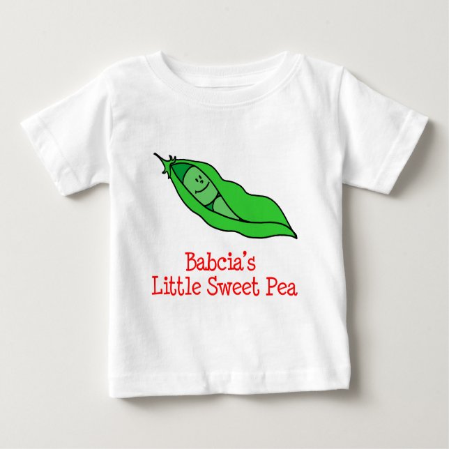 Babcia's Little Sweet Pea Baby T-shirt (Vorderseite)