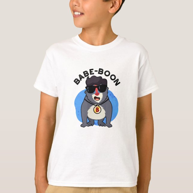 Babe-boon Funny Animal Monkey Baboon Pun T-Shirt (Vorderseite)