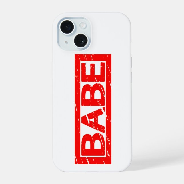 Babe Briefmarke iPhone 15 Hülle (Rückseite)