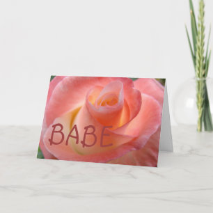 BABE Grußkarten Rosa Blume Valentine Feiertagskarte