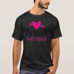Babe Heart Vintage Braut Brautjungfer Junggesellin T-Shirt