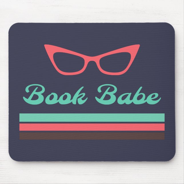Babe mit katzenaugen Brillen und farbigen Bars buc Mousepad (Vorne)