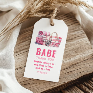 BABE. Pink Pool Girl Geburtstag Vielen Dank Geschenkanhänger