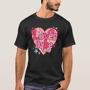 Babe Retro Happy Valentine's Day Groovy Herz T-Shirt