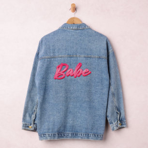 Babe rosa Glitzer mädchenhaft Jeansjacke