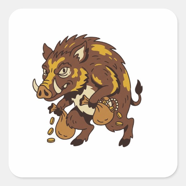 Babi Ngepet Quadratischer Aufkleber (Vorderseite)