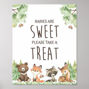 Babies are Sweet Please Take a Treat Woodland Sign Poster
