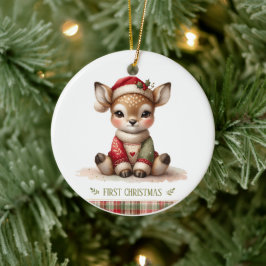 Babies First Christmas Keepsake Photo Keramik Ornament
