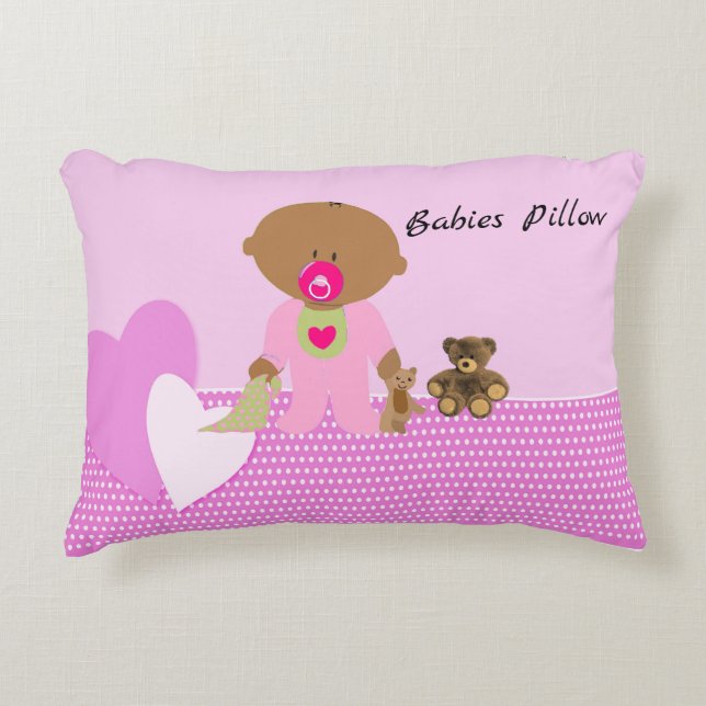 Babies Pillow Design in Pinks Girl Dekokissen (Vorderseite)