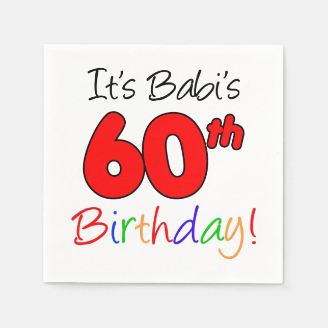 Babis 60. Geburtstag tschechische Oma Serviette (Vorderseite)