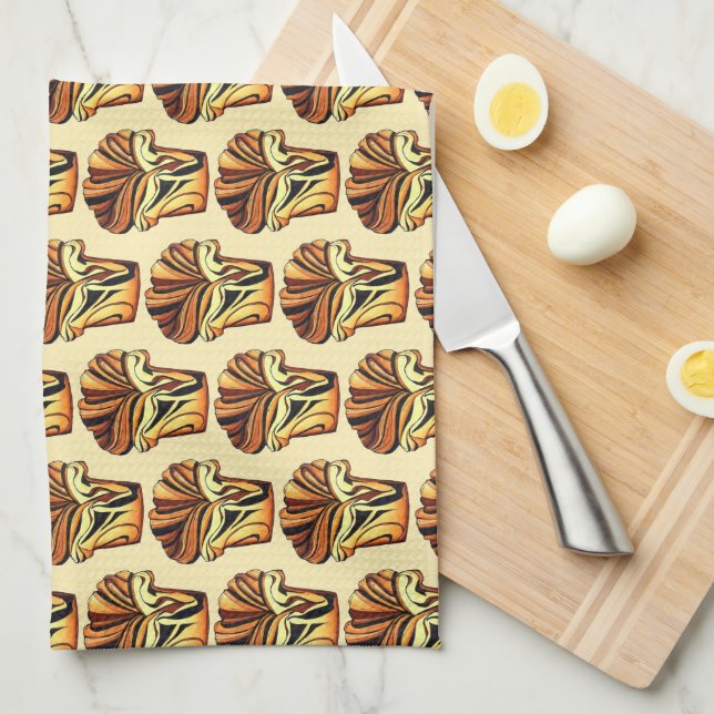 Babka Chocolate Brot Slice Loaf Jüdische Bäckerei Geschirrtuch (Viertel Falte)