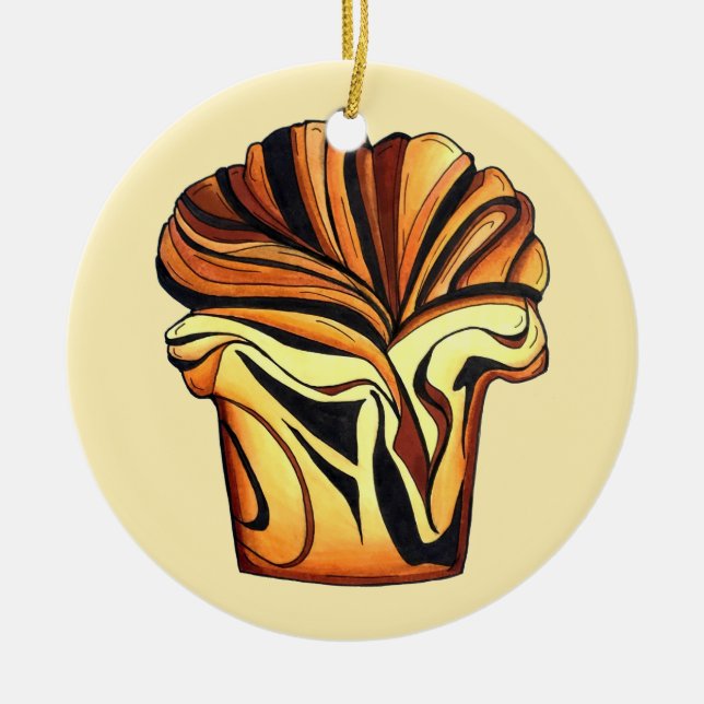 Babka Chocolate Brot Slice Loaf Jüdische Bäckerei Keramik Ornament (Vorne)