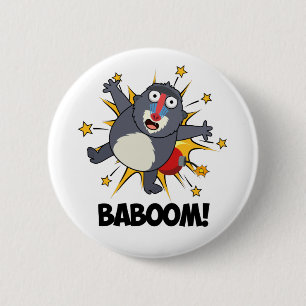 Baboom Funny Exploding Monkey Baboon Pun Button