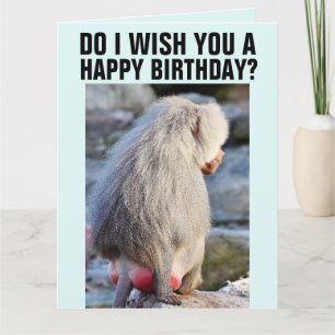 BABOON HINTERN FUNNY MONKEY HINTERN BIRTHDAY CARD KARTE