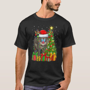 Baboon Lighting Xmas Tree Weihnachtsmannmütze Babo T-Shirt