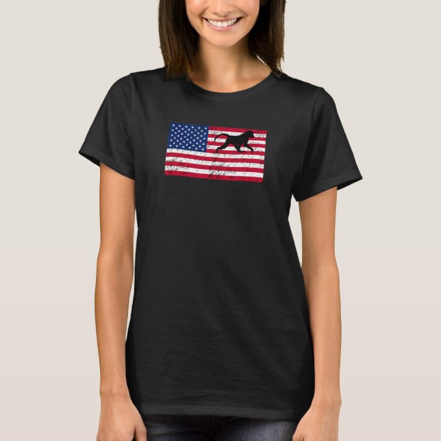 Baboon Patriotic American Flag T-Shirt (Vorderseite)