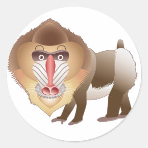 Baboon Runder Aufkleber