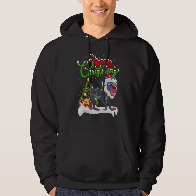 Baboon   Xmas Decorations Santa Baboon Christmas Hoodie (Vorderseite)