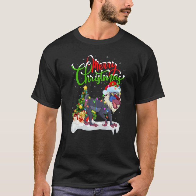 Baboon  Xmas Decorations Santa Baboon Christmas T-Shirt (Vorderseite)