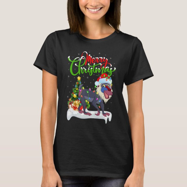 Baboon   Xmas Decorations Santa Baboon Christmas T-Shirt (Vorderseite)
