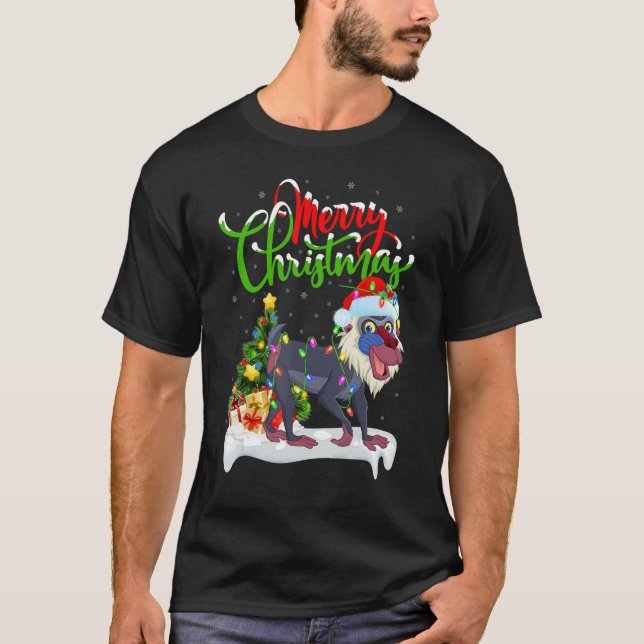 Baboon   Xmas Decorations Santa Baboon Christmas T-Shirt (Vorderseite)