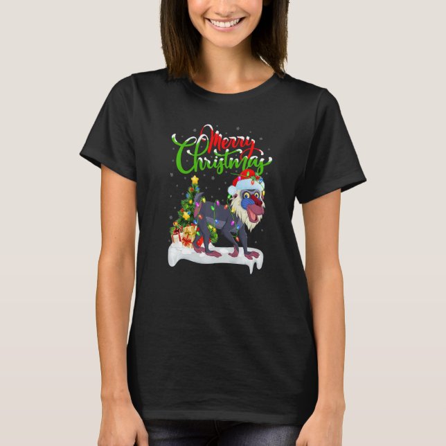 Baboon  Xmas Decorations Santa Baboon Christmas T-Shirt (Vorderseite)