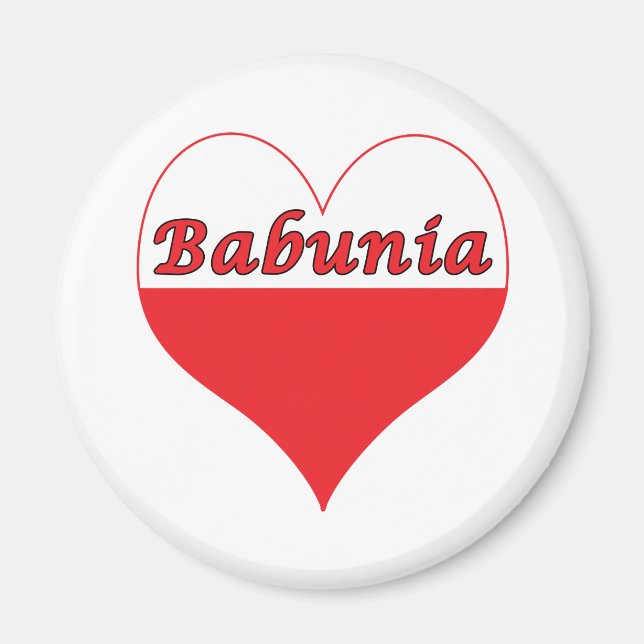 Babunia Polnisches Herz Magnet (Vorne)