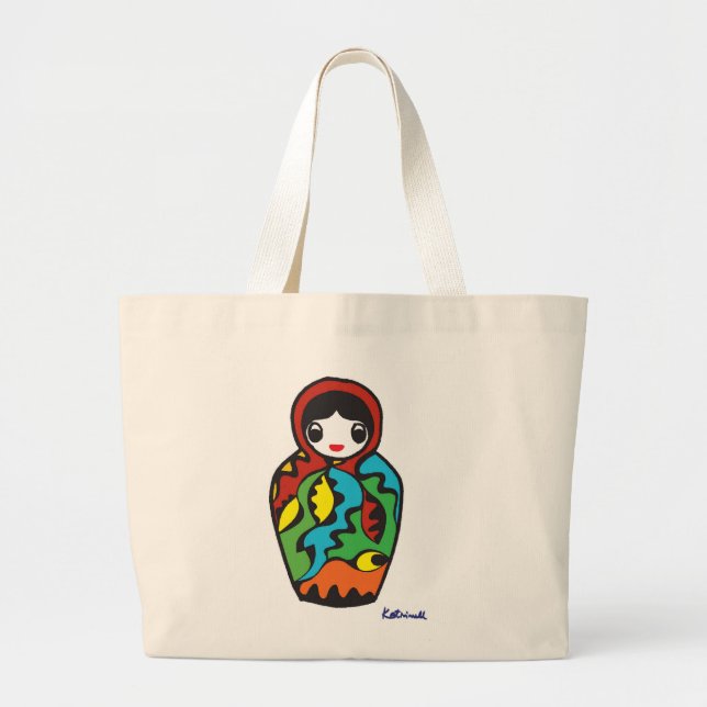 Babushka - Matryoshka Jumbo Stoffbeutel (Vorne)