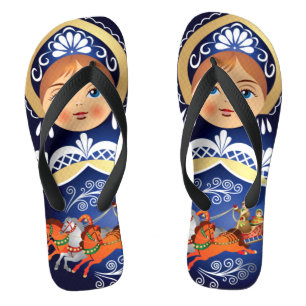 Babushka Matryoshka Russische Puppe Flip Flops