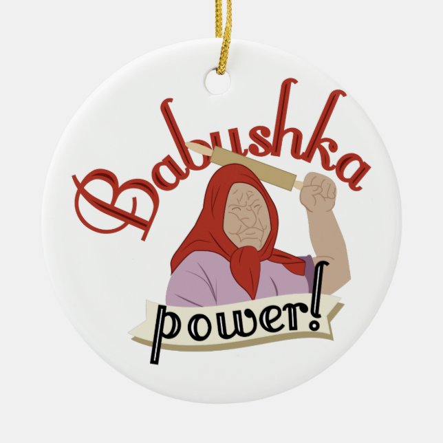 Babushka Power Keramik Ornament (Vorne)