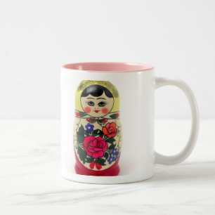 babushka zweifarbige tasse