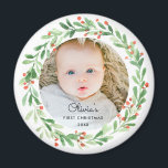 Baby 1 Christmas Foto Magnet<br><div class="desc">Baby First Christmas Foto Magnet</div>