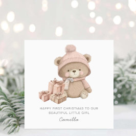 Baby 1. Christmas Niedlich Teddy Bear Feiertagskarte