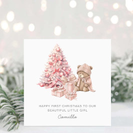 Baby 1. Christmas Niedlich Teddy Bear Feiertagskarte