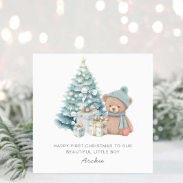 Baby 1. Christmas Niedlich Teddy Bear Feiertagskarte