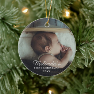 Baby 1. Foto der Neugeborenen Keramik Ornament