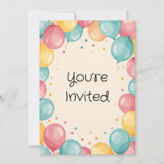 Baby 1. Geburtstag Ballon Design Einladung