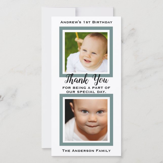 Baby-1. Geburtstag danken Ihnen Dankeskarte (Vorderseite)