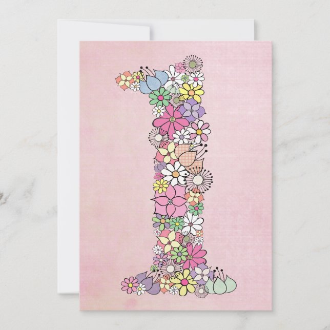 Baby 1. Geburtstag Party individuelle Einladung (Vorderseite)