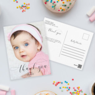 Baby 1. Geburtstag Vielen Dank für die eleganten S Postkarte