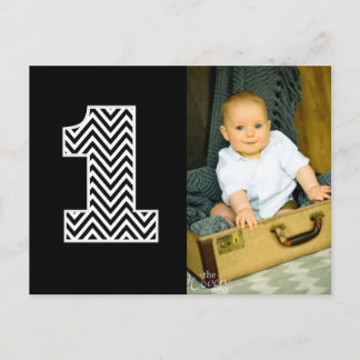 Baby 1. Geburtstag Zickzack Danke Foto Postcard Postkarte