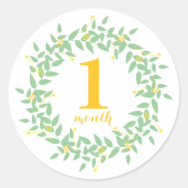 Baby 1 Monat Klassischer Rundaufkleber, glänzend Runder Aufkleber