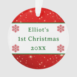 Baby 1. Weihnachten Elegante Rote Schneeflocke Ornament