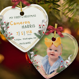 Baby 1. Weihnachten Info Custom Foto Meilenstein Keramik Ornament