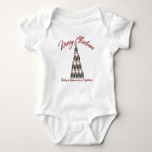 Baby 1. Weihnachten - Pinguin Tree - Personalisier Baby Strampler