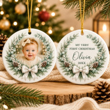 Baby 1. Weihnachten Schleifen Kranz Foto