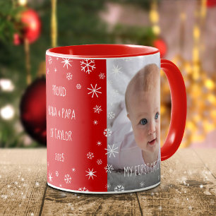 Baby 1 Weihnachts Großeltern Custom Foto Red Tasse