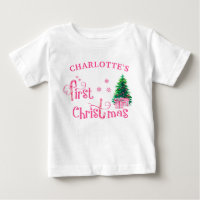 Baby 1. Weihnachtsbaum und rosa Candy Cane Girl